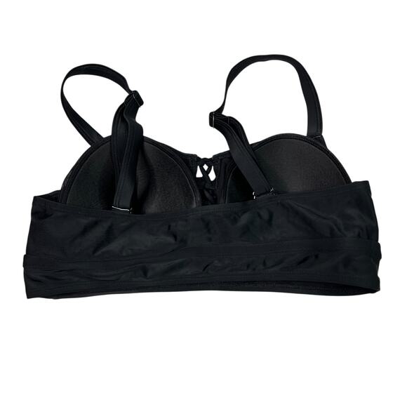 Torrid Strappy Lace Up Lattice High Rise Bikini Swimsuit Black Top 0, Bottom 2X - Picture 5 of 13